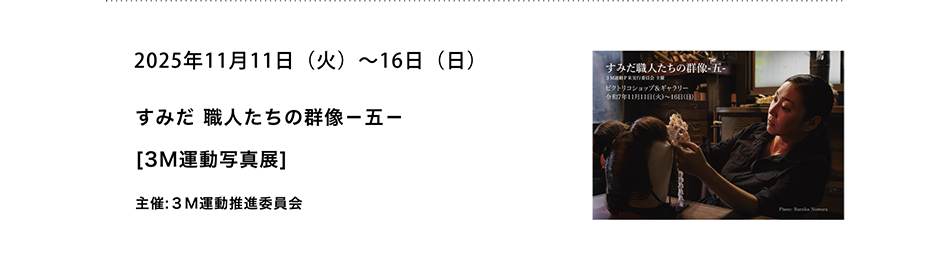 PICTORICO SHOP&GALLERY すみだ 職人たちの群像－五－[3M運動写真展]